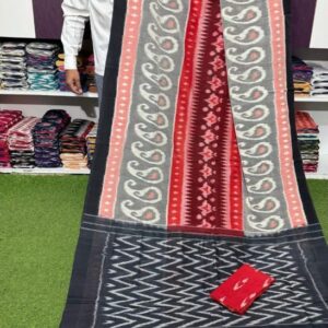 Pochampally Double Ikkat Mercerized cotton sarees With Blouse - SRCS29008