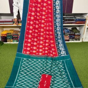 Pochampally Double Ikkat Mercerized cotton sarees With Blouse - SRCS29009