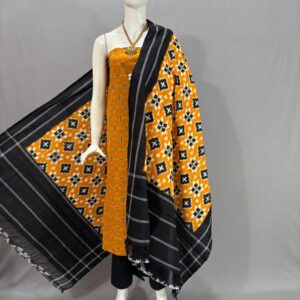 Double Ikkat telia rumal dress materials, Pochampally Ikkat suits, telia rumal suits, Pochampally Ikkat handloom telia rumal salwar suits.