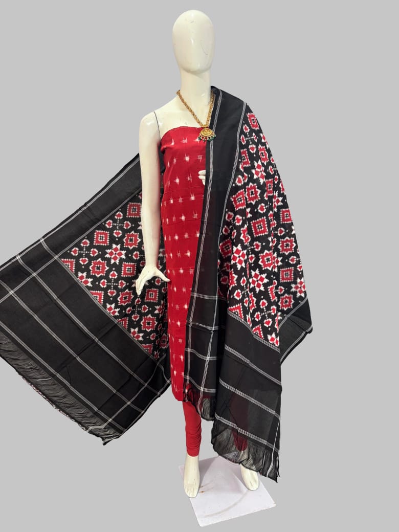 Double Ikkat telia rumal dress materials, Pochampally Ikkat suits, telia rumal suits, Pochampally Ikkat handloom telia rumal salwar suits.